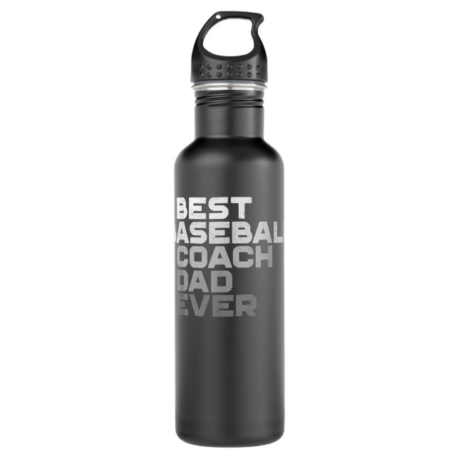 Mens Best Baseball Coach Dad Ever Coach  710 Ml Water Bottle (Front)