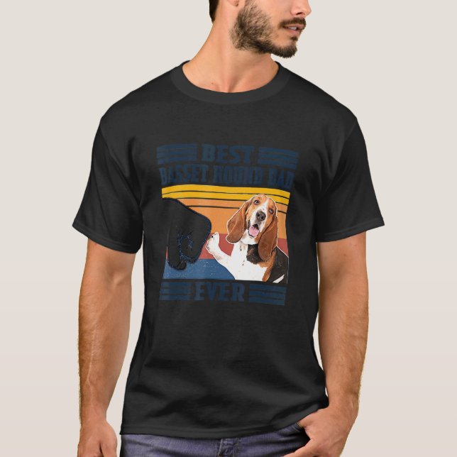 Mens Best Basset Hound Dad Ever  Dog  Father's Day T-Shirt (Front)