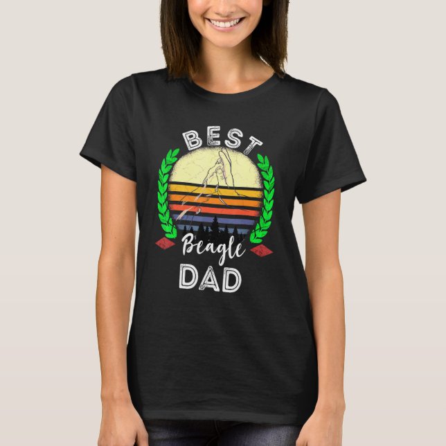 Mens Best Beagle Dad Beagle Dog Papa Beagle Owner  T-Shirt (Front)
