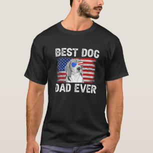 Mens Best Beagle Dad Ever American Flag 4Th Of Jul T-Shirt