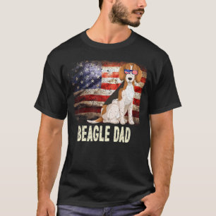 Mens Best Beagle Dad Ever American Flag 4th Of Jul T-Shirt
