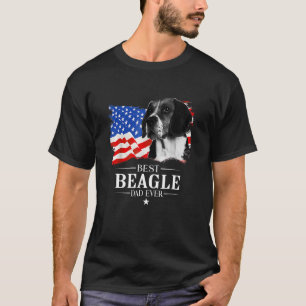 Mens Best Beagle Dad Ever American Flag Father s D T-Shirt