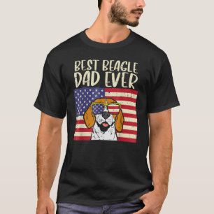 Mens Best Beagle Dad Ever Flag Patriotic Dog  Fath T-Shirt