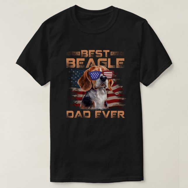 Mens Best Beagle Dad Ever Tshirt Dog Lover America (Design Front)