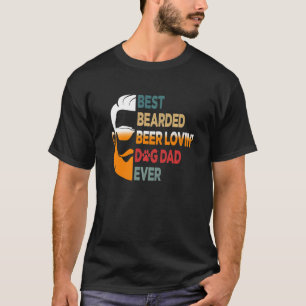 Mens Best Bearded Beer Lovin Dog Dad Matching Fami T-Shirt