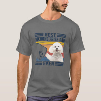 Mens Best Bichon Frise Dad Ever Vintage Father Day T-Shirt
