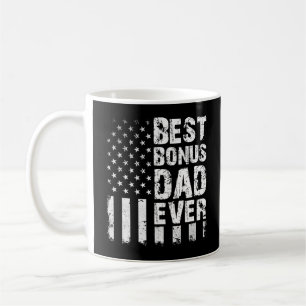 Mens Best Bonus Dad Ever American Flag Father's Da Coffee Mug