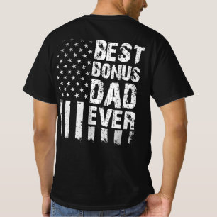 Mens Best Bonus Dad Ever American Flag T-Shirt