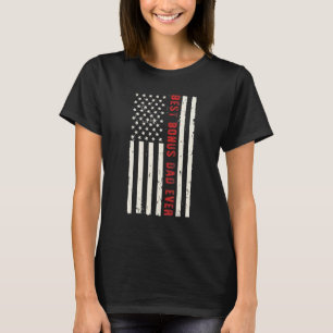 Mens Best Bonus Dad Ever American Usa Flag Fathers T-Shirt