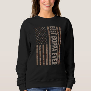 Mens Best Boppa Ever Us American Flag Grandpa Fat Sweatshirt