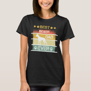 Mens Best Boxer Dad Ever Retro Vintage Dog T-Shirt