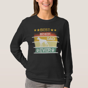 Mens Best Boxer Dad Ever Retro Vintage Dog T-Shirt