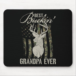 Mens Best Buckin' Grandpa Ever Hunter Camouflage C Mouse Pad
