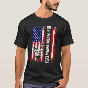 Mens Best Buckin Papaw Ever Deer Hunting Bucking T-Shirt