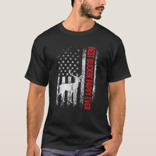 Mens Best Buckin Pappy Ever American Flag Father s T-Shirt