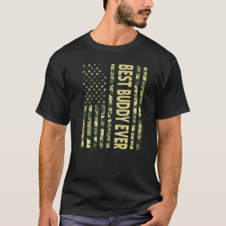Mens Best Buddy Ever Us American Flag  Grandpa Fat T-Shirt