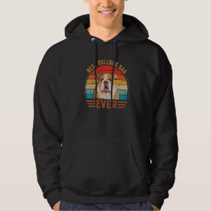 Mens Best Bulldog Dad Vintage English Bulldog Fat Hoodie