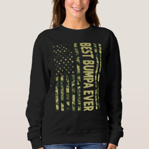 Mens Best Bumpa Ever Us American Flag Grandpa Fat Sweatshirt