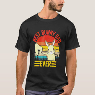 Mens Best Bunny Dad Ever Vintage Rabbit Father Day T-Shirt