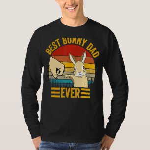 Mens Best Bunny Dad Ever Vintage Rabbit Father Pe T-Shirt