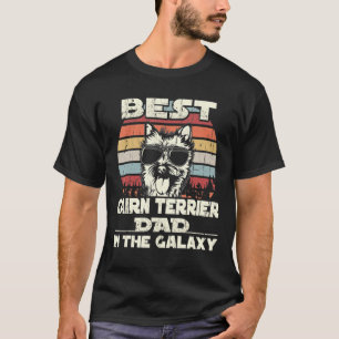 Mens Best Cairn Terrier Dad In The Galaxy Vintage  T-Shirt