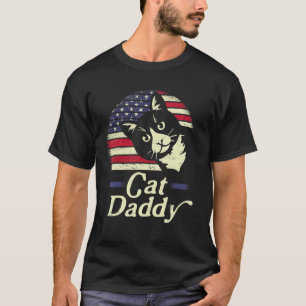 Mens Best Cat Dad 4th of July Fathers Day Men Dadd T-Shirt