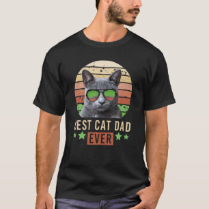 Mens Best Cat Dad Ever British Shorthair Russian B T-Shirt