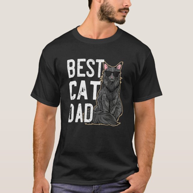 Mens   Best Cat Dad Ever   for at   of Maine Coons T-Shirt (Front)