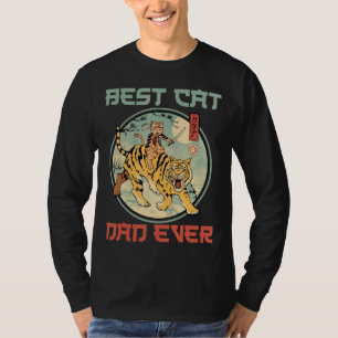 Mens Best Cat Dad Ever Japanese Sabertooth Catana  T-Shirt