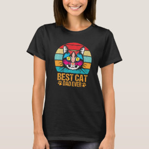 Mens Best Cat Dad Ever Men Vintage Cat For Cat Fat T-Shirt