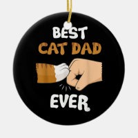 Mens Best Cat Dad Ever Paw Fist Bump