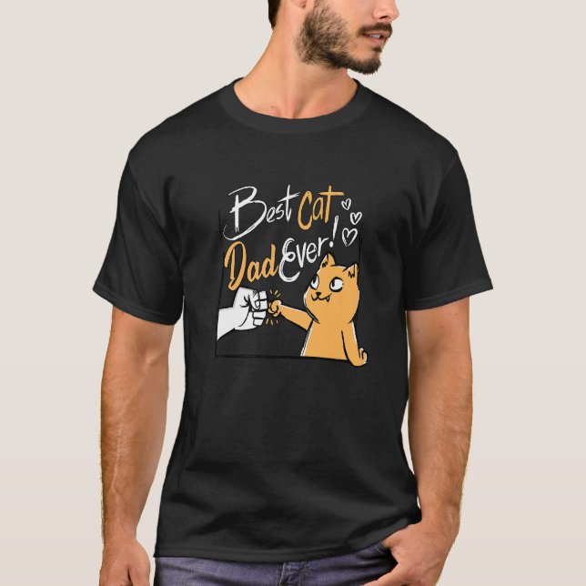 Mens Best Cat Dad Ever Premium T-Shirt (Front)