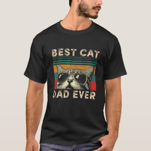Mens Best Cat Dad Ever Retro Vintage Cat Daddy Cat T-Shirt