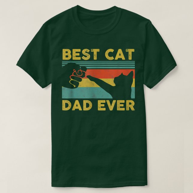 Mens Best Cat Dad Ever Tee Funny Cat Daddy Father' (Design Front)