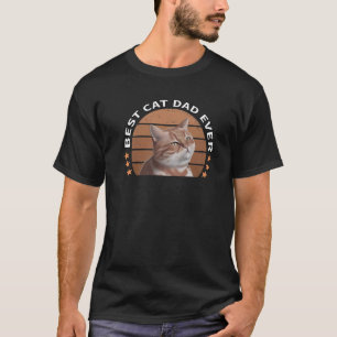 Mens Best Cat Dad Ever! Vintage Cat Dad Retro T-Shirt