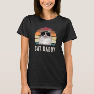 Mens Best Cat Dad Ever Vintage Cool Cat Daddy Fat T-Shirt