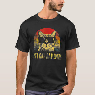 Mens Best Cat Dad Ever Vintage Fathers Day Cat Da T-Shirt