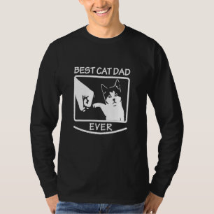 Mens Best Cat Dad Ever Vintage For Cat  Father's D T-Shirt