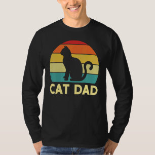 Mens Best Cat Dad Retro Father's Day  For Daddy Ca T-Shirt