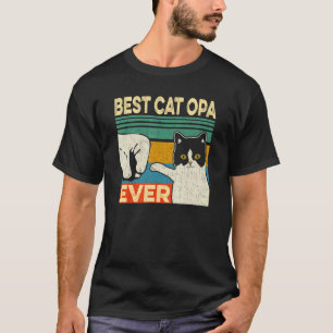 Mens Best Cat Opa Ever   Cat Dad Fathers Day T-Shirt