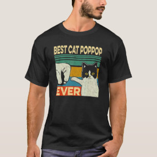 Mens Best Cat Poppop Ever Cat Dad Fathers Day T-Shirt