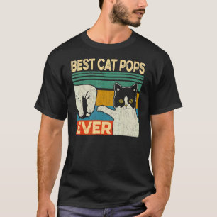 Mens Best Cat Pops Ever Cat Dad Fathers Day T-Shirt