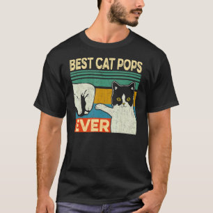 Mens Best Cat Pops Ever Cat Dad Fathers Day T-Shirt
