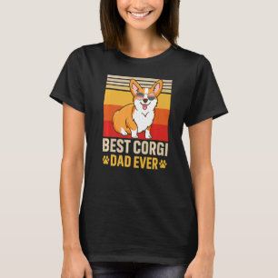 Mens Best Corgi Dad Ever Retro Vintage Dog T-Shirt