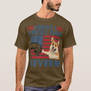 Mens Best Corgi Dad Ever Vintage Dog Lover T-Shirt