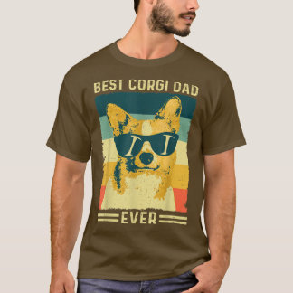 Mens Best Corgi Dad Ever Vintage Retro Gift Design T-Shirt