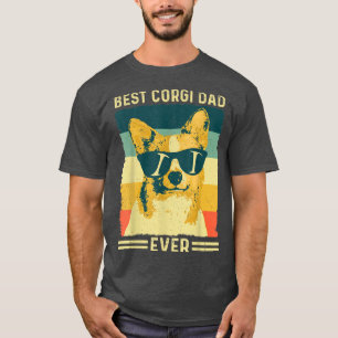 Mens Best Corgi Dad Ever Vintage Retro Gift Design T-Shirt
