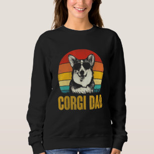 Mens Best Corgi Dad Everretro Vintage Sunset Dog Sweatshirt