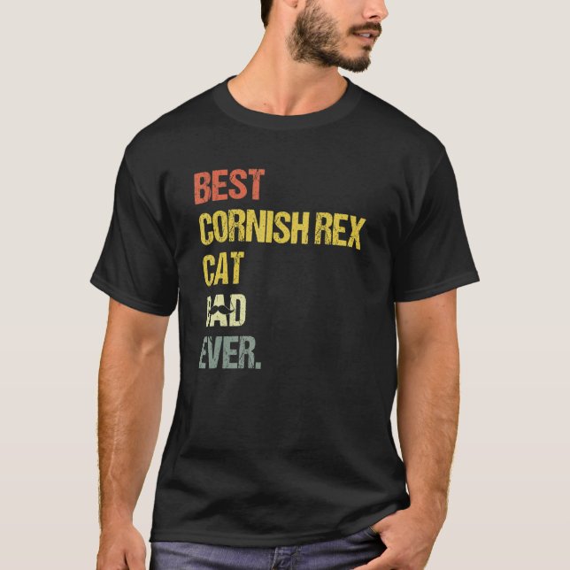 Mens Best Cornish Rex Cat Dad   T-Shirt (Front)
