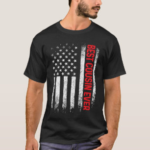 Mens Best Cousin Ever American Flag Father's Day T-Shirt